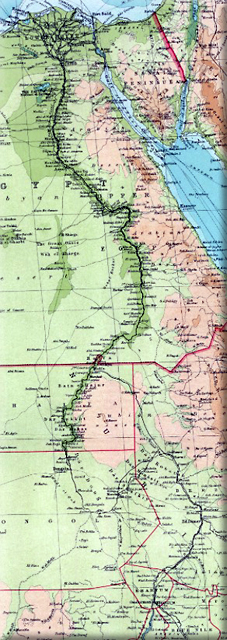 Egypt and Sudan in 1922 Map