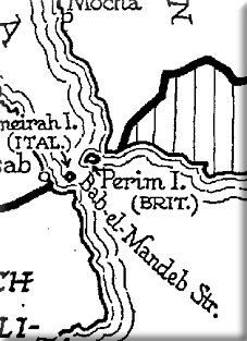 Map of Perim Island in 1955