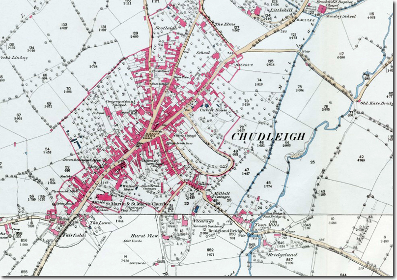 Historic Map of Chudleigh, c.1870s