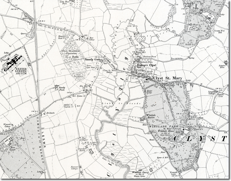 19th Century Map of Clyst St. Mary
