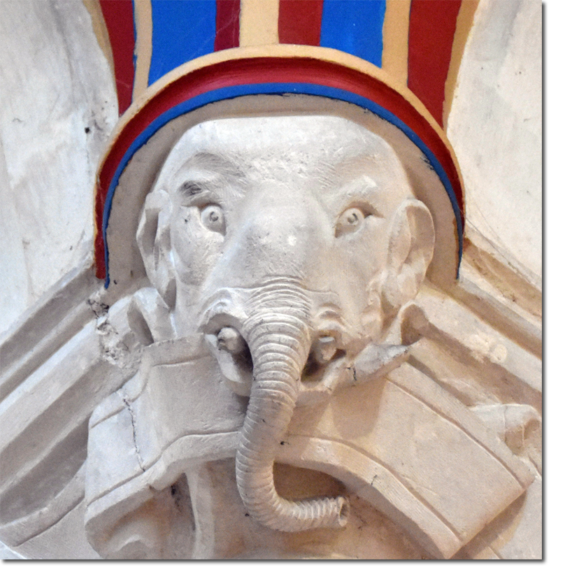Elephant Carving in St Mary's Church in Ottery