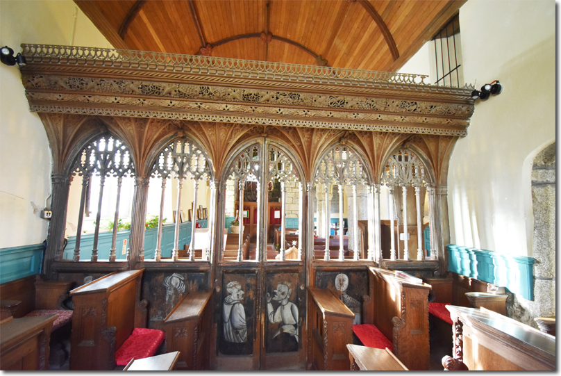 Reverse of Rood Screen at St Peter's Church at Buckland-in-the-Moor