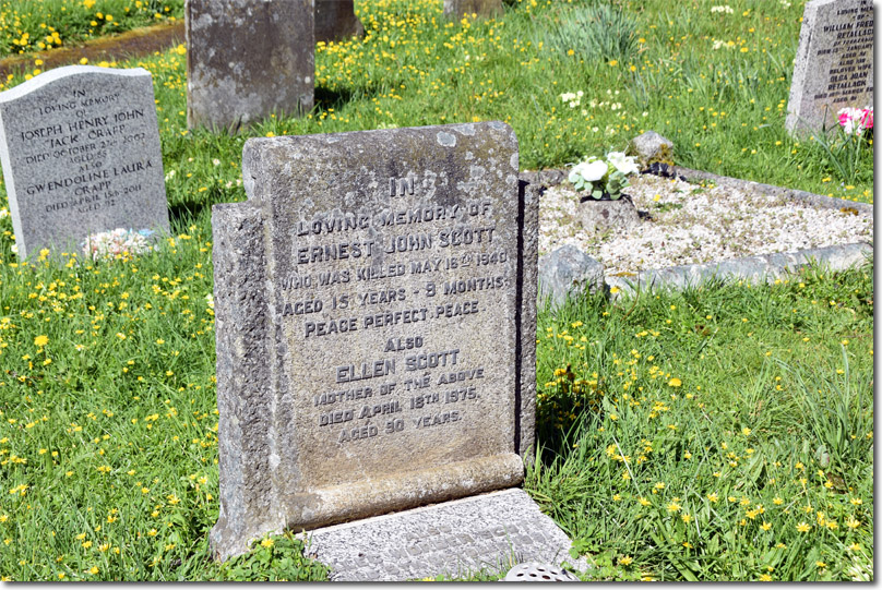 The grave of Ernest John Scott at Altarnun